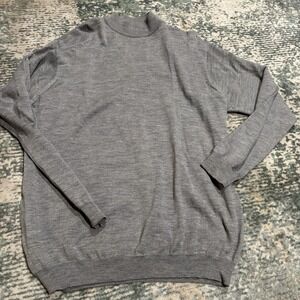 Halogen merino wool mock neck sweater Men's Large Merino Wool Gray